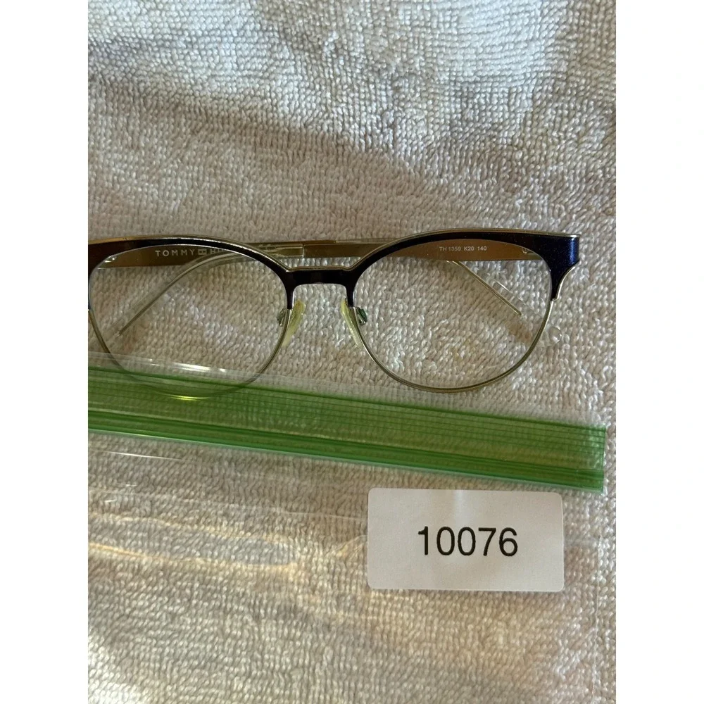 Tommy Hilfiger‎ Eyeglasses Womens 52-16-140 Blue Gold TH 1359 Cat Eye
